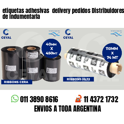 etiquetas adhesivas  delivery pedidos Distribuidores de indumentaria