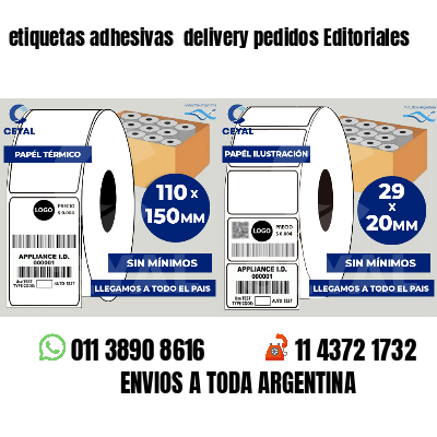 etiquetas adhesivas  delivery pedidos Editoriales