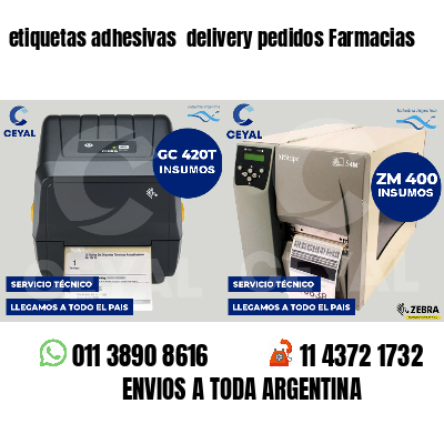 etiquetas adhesivas delivery pedidos Farmacias