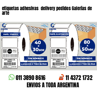 etiquetas adhesivas  delivery pedidos Galerías de arte