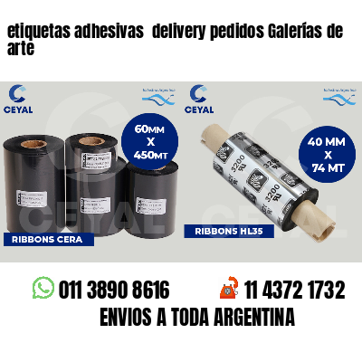 etiquetas adhesivas  delivery pedidos Galerías de arte