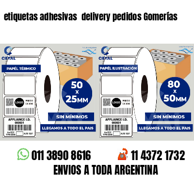 etiquetas adhesivas delivery pedidos Gomerías