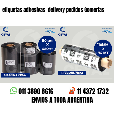 etiquetas adhesivas delivery pedidos Gomerías