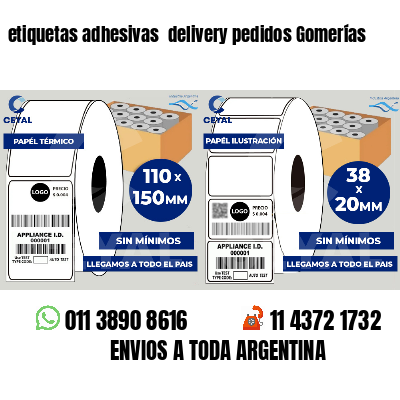 etiquetas adhesivas delivery pedidos Gomerías