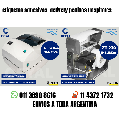 etiquetas adhesivas delivery pedidos Hospitales