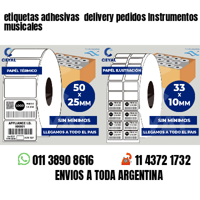 etiquetas adhesivas  delivery pedidos Instrumentos musicales