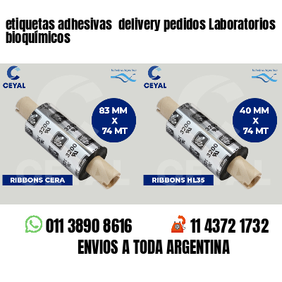 etiquetas adhesivas  delivery pedidos Laboratorios bioquímicos