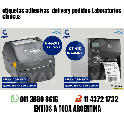 etiquetas adhesivas  delivery pedidos Laboratorios clínicos