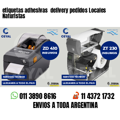 etiquetas adhesivas  delivery pedidos Locales Naturistas
