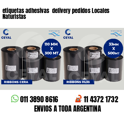 etiquetas adhesivas  delivery pedidos Locales Naturistas