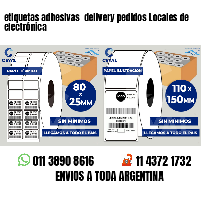 etiquetas adhesivas  delivery pedidos Locales de electrónica