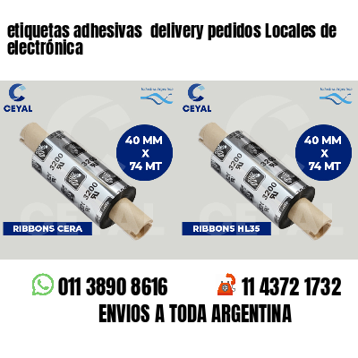etiquetas adhesivas  delivery pedidos Locales de electrónica