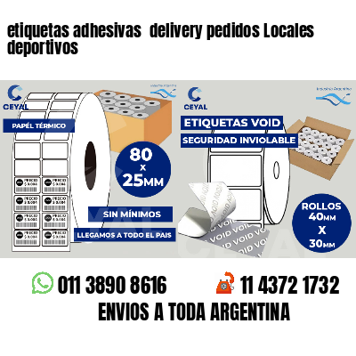 etiquetas adhesivas  delivery pedidos Locales deportivos