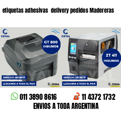 etiquetas adhesivas delivery pedidos Madereras