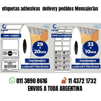 etiquetas adhesivas  delivery pedidos Mensajerías