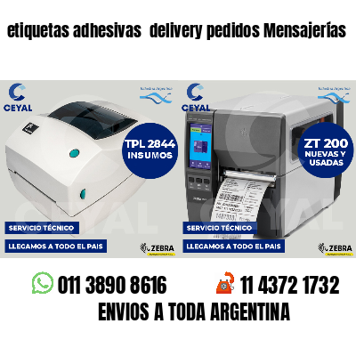 etiquetas adhesivas delivery pedidos Mensajerías