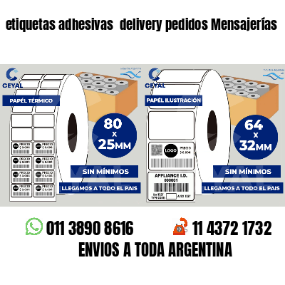 etiquetas adhesivas delivery pedidos Mensajerías