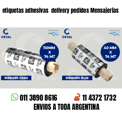 etiquetas adhesivas  delivery pedidos Mensajerías