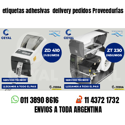 etiquetas adhesivas delivery pedidos Proveedurías