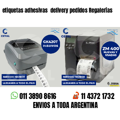 etiquetas adhesivas  delivery pedidos Regalerías