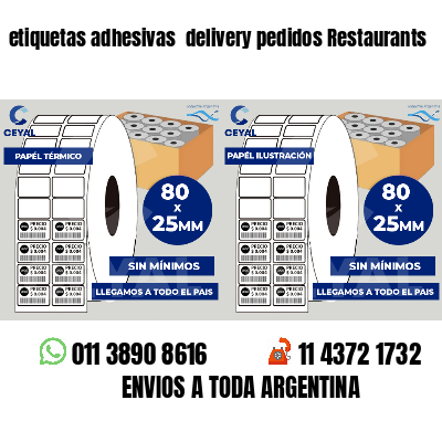 etiquetas adhesivas  delivery pedidos Restaurants