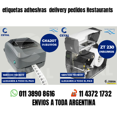 etiquetas adhesivas  delivery pedidos Restaurants