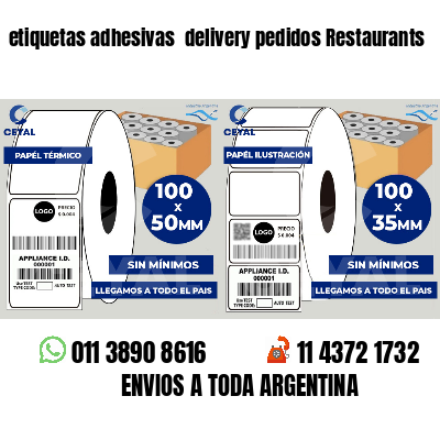 etiquetas adhesivas  delivery pedidos Restaurants