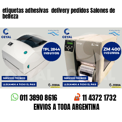 etiquetas adhesivas  delivery pedidos Salones de belleza