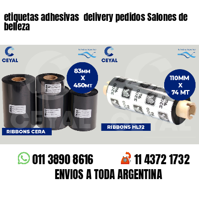 etiquetas adhesivas  delivery pedidos Salones de belleza