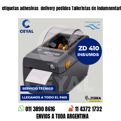 etiquetas adhesivas  delivery pedidos Talleristas de indumnentaria