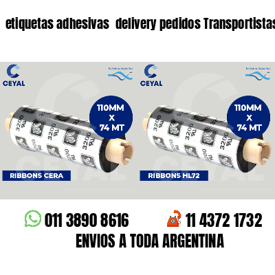 etiquetas adhesivas  delivery pedidos Transportistas
