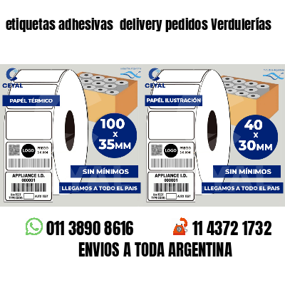 etiquetas adhesivas delivery pedidos Verdulerías