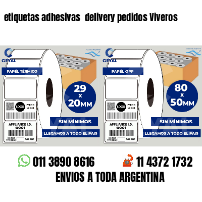 etiquetas adhesivas  delivery pedidos Viveros
