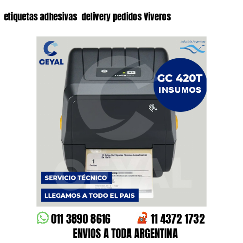 etiquetas adhesivas  delivery pedidos Viveros