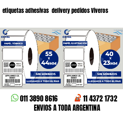 etiquetas adhesivas  delivery pedidos Viveros