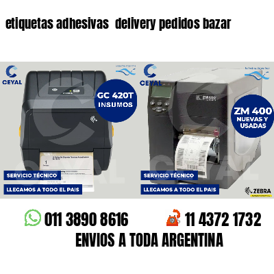 etiquetas adhesivas delivery pedidos bazar