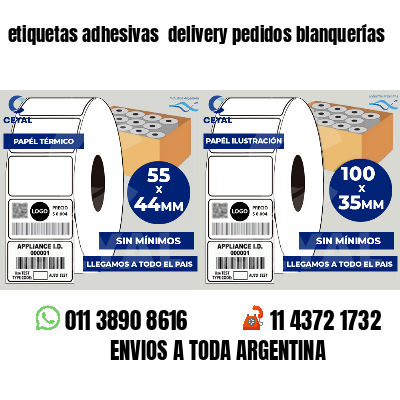 etiquetas adhesivas delivery pedidos blanquerías