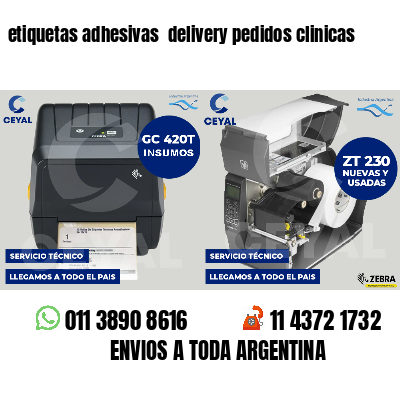etiquetas adhesivas  delivery pedidos clinicas