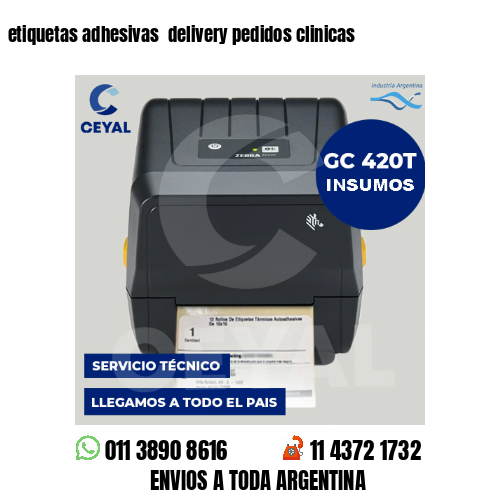 etiquetas adhesivas  delivery pedidos clinicas
