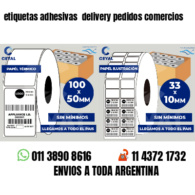 etiquetas adhesivas  delivery pedidos comercios