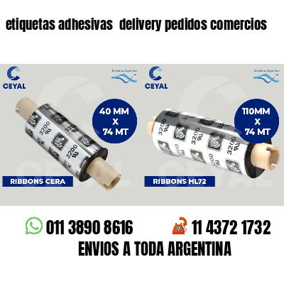 etiquetas adhesivas  delivery pedidos comercios