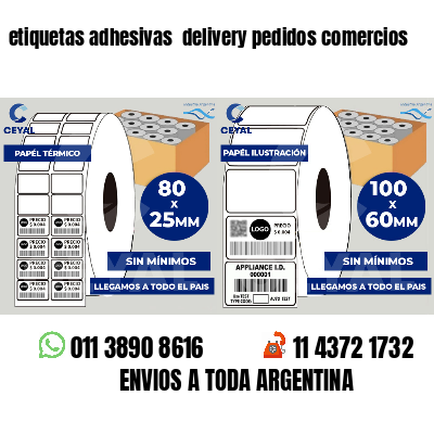 etiquetas adhesivas delivery pedidos comercios