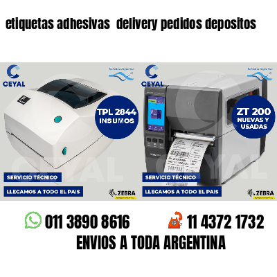 etiquetas adhesivas  delivery pedidos depositos