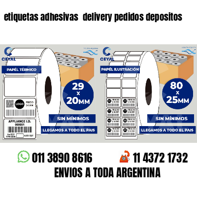 etiquetas adhesivas  delivery pedidos depositos