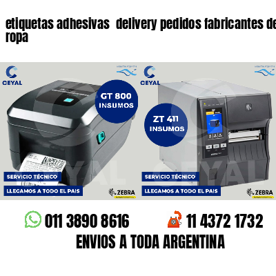 etiquetas adhesivas  delivery pedidos fabricantes de ropa