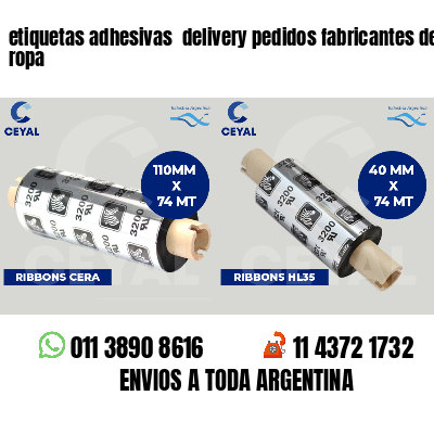 etiquetas adhesivas  delivery pedidos fabricantes de ropa