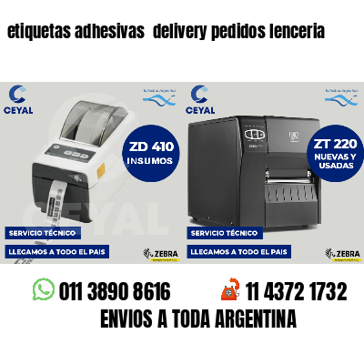 etiquetas adhesivas  delivery pedidos lenceria