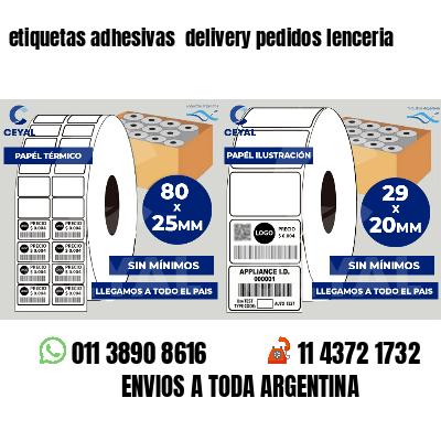 etiquetas adhesivas  delivery pedidos lenceria
