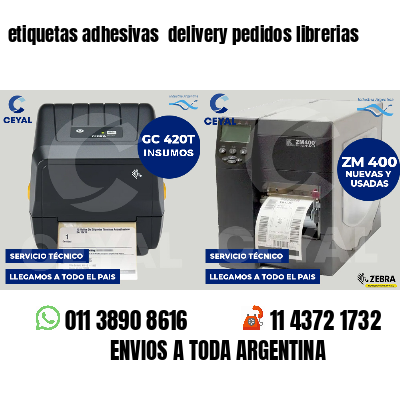 etiquetas adhesivas delivery pedidos librerias