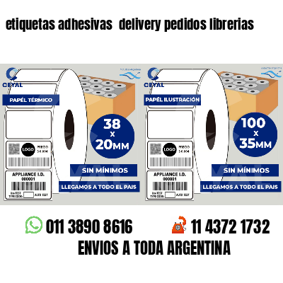 etiquetas adhesivas  delivery pedidos librerias